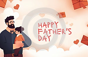 Happy Father\'s day greeting card social media post and banner design, generative ai