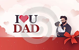 Happy Father\'s day greeting card social media post and banner design, generative ai