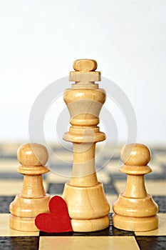 Happy Father's Day: King and pawns on chess board