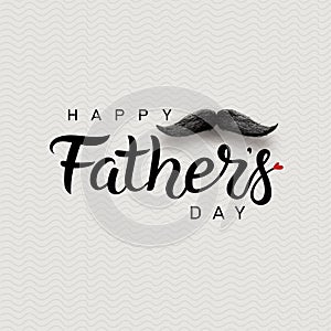 Happy Father`s Day lettering phrase. Hand drawn Fathers day greeting text. Black and white quote. poster, prints, card design elem