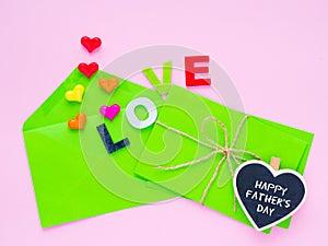 Happy Father`s day love letter concept.