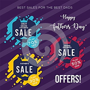Happy father`s day sale banner for online business and marketing, background vector illustration