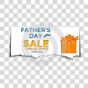 Happy Father`s Day sale. Vector illustration for promotion, poster, flyer, discount card,