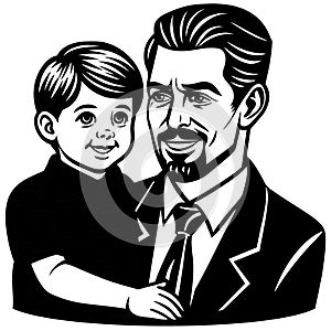 On Happy father\'s day Father and Son in Nature Silhouette photo