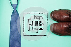 Happy Father`s Day text with tie
