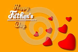 Happy Father`s Day Three dimensional characters 3d rendering for greeting card with clipping path.