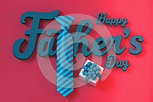 Happy Father`s Day Three dimensional characters 3d rendering for greeting card with clipping path.