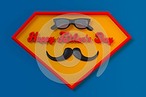 Happy Father`s Day Three dimensional characters 3d rendering for greeting card with clipping path.