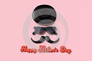 Happy Father`s Day Three dimensional characters 3d rendering for greeting card with clipping path.