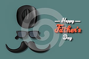 Happy Father`s Day Three dimensional characters 3d rendering for greeting card with clipping path.