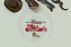 Happy Father`s Day Three dimensional characters 3d rendering for greeting card with clipping path.