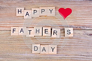 Happy Father`s day on wooden background. symbols of love, father, man. happy Valentine`s day background. copy space for