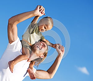 Happy Father and Son outdoor