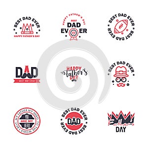 Happy fathers day. 9 Black and Pink Lettering happy fathers day