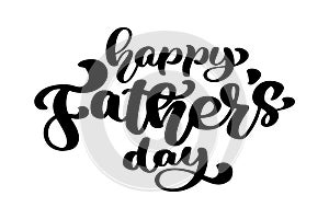 Happy fathers day badge on white background. Label for celebration card. Monochrome vector illustration