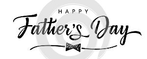 Happy Fathers Day bow tie typography banner