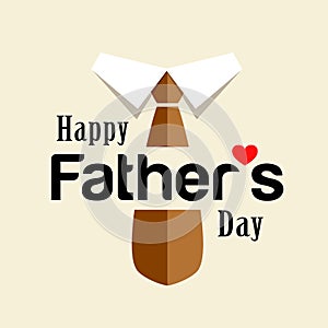 Happy fathers day brown necktie design