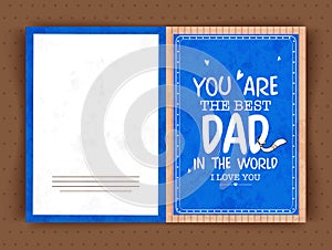 Happy Fathers Day celebration greeting card.