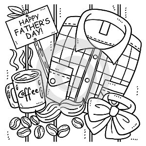 Happy Fathers Day Coloring Page for Kids photo