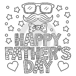 Happy Fathers Day Coloring Page for Kids photo