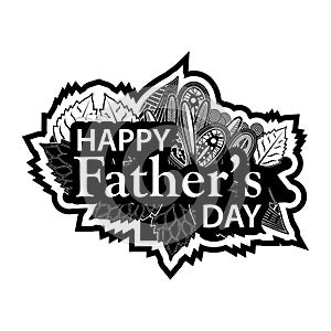 Happy Fathers Day doodles. Vector Illustration on white background