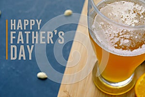 Happy Fathers Day with glass of beer