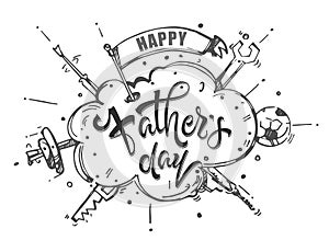 Happy Fathers Day. Greeting calligraphy design. Vector illustration.