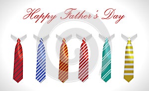 Happy fathers day, greeting card with coat and necktie set