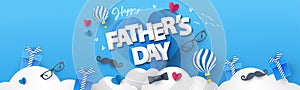 Happy Fathers Day greeting design for greeting card, banner, social media, promotion and sale