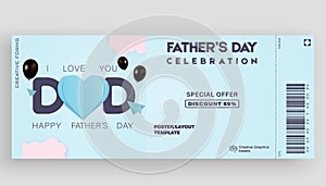 Happy Fathers Day. Happy Fathers Day poster or banner.