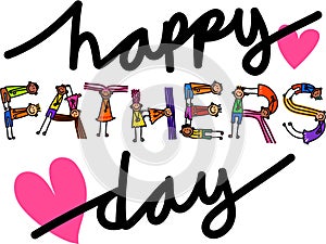 Happy Fathers Day Kids Title Text photo