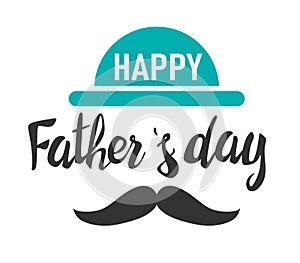 Happy fathers day. Lettering. Template for greeting card, Banner, flyer, invitation, congratulation, poster design. Vector illustr