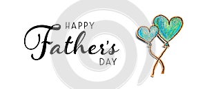 Happy fathers day message with hand draw blue hearts