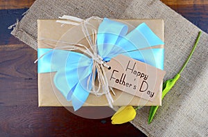Happy Fathers Day Natural Kraft Paper Gift photo