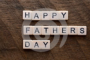 Happy fathers day with  scrable letters