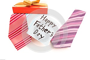 Happy Fathers Day tag with neckties photo