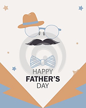 Happy Fathers Day template greeting card. Fathers day Banner, flyer, invitation, congratulation or poster design. Father`s day