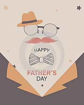 Happy Fathers Day template greeting card. Fathers day Banner, flyer, invitation, congratulation or poster design. Father`s day