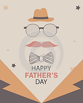 Happy Fathers Day template greeting card. Fathers day Banner, flyer, invitation, congratulation or poster design. Father`s day