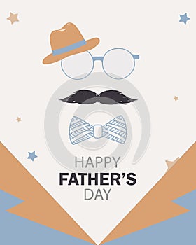 Happy Fathers Day template greeting card. Fathers day Banner, flyer, invitation, congratulation or poster design. Father`s day