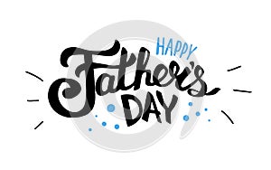 Happy Fathers day text for lettering card vector illustration isolated on white background