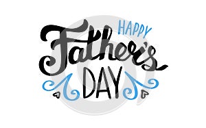 Happy Fathers day text for lettering card vector illustration isolated on white background photo
