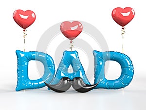 Happy Fatherâ€™s Day with decorate. Concept in Fatherâ€™s Day celebration. 3D rendering