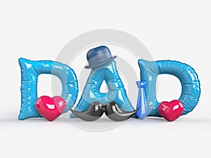 Happy Fatherâ€™s Day with decorate. Concept in Fatherâ€™s Day celebration. 3D rendering