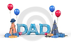 Happy Fatherâ€™s Day with decorate. Concept in Fatherâ€™s Day celebration. 3D rendering