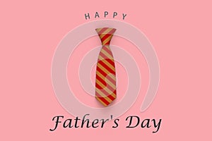 Happy Fatherâ€™s Day greeting card on pink background.