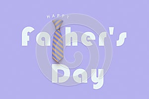 Happy Fatherâ€™s Day greeting card on purple background