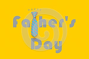 Happy Fatherâ€™s Day greeting card on yellow background