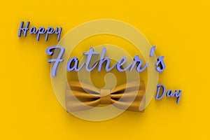Happy Fatherâ€™s Day greeting card on yellow background.