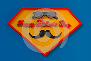 Happy Fatherâ€™s Day Three dimensional characters 3d rendering for greeting card with clipping path.